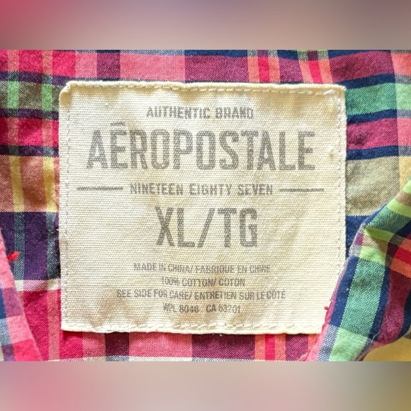 AEROPOSTALE Plaid Button Down Shirt Men’s Size XL - Picture 2 of 2